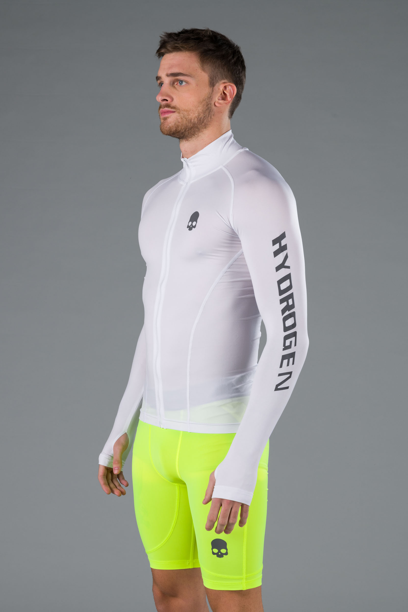 ZIPPED SECOND SKIN LS - WHITE - Abbigliamento sportivo | Hydrogen