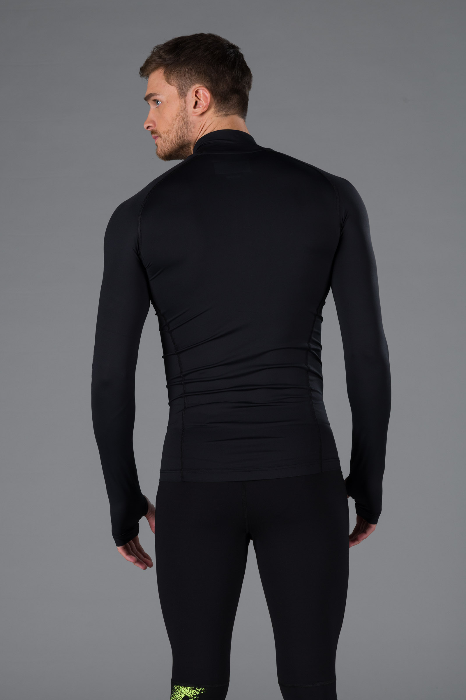 ZIPPED SECOND SKIN LS - BLACK - Abbigliamento sportivo | Hydrogen