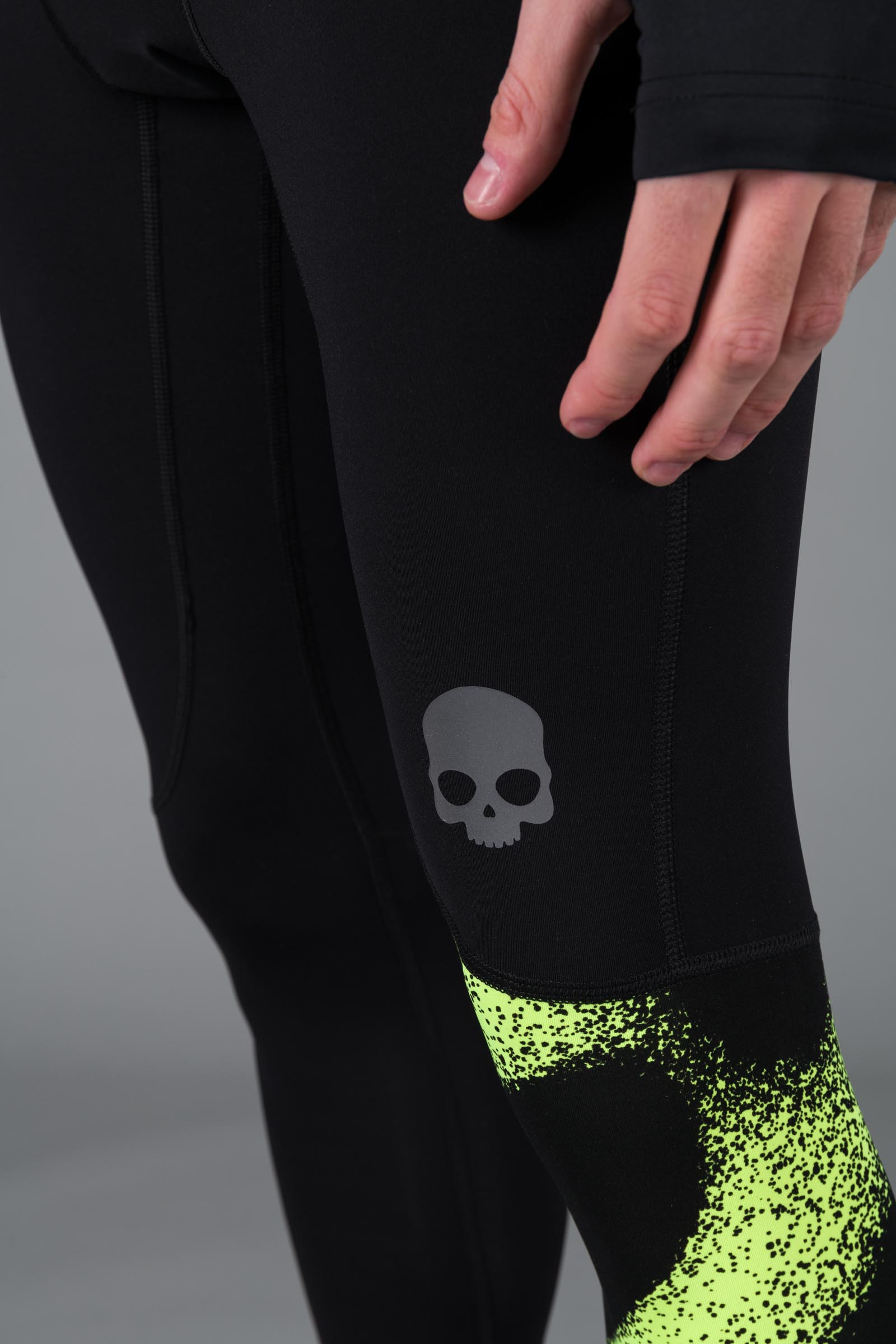 SPRAY LEGGINGS - BLACK,FLUO YELLOW - Hydrogen - Luxury Sportwear