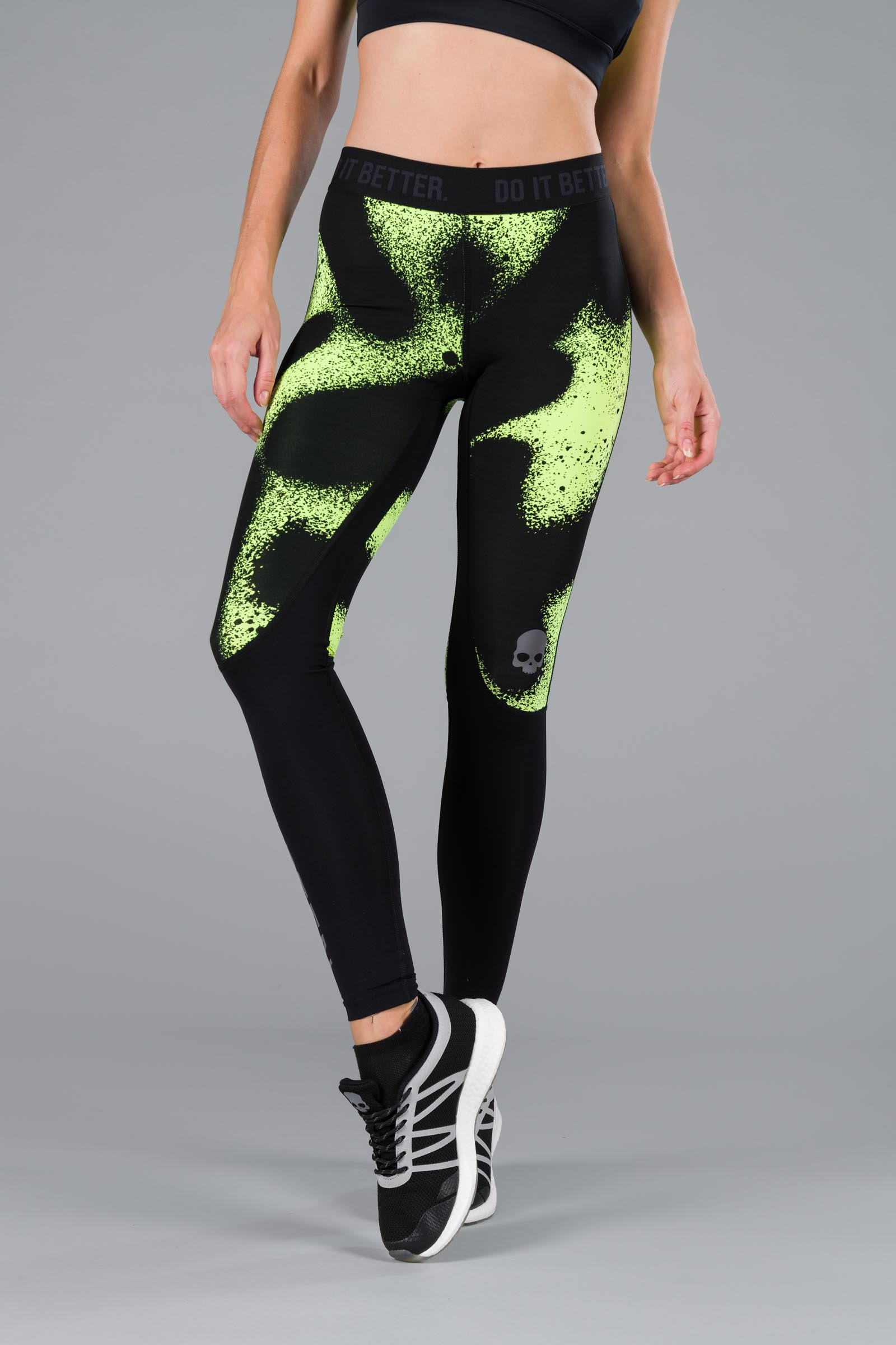 SPRAY LEGGINGS - BLACK,FLUO YELLOW - Hydrogen - Luxury Sportwear