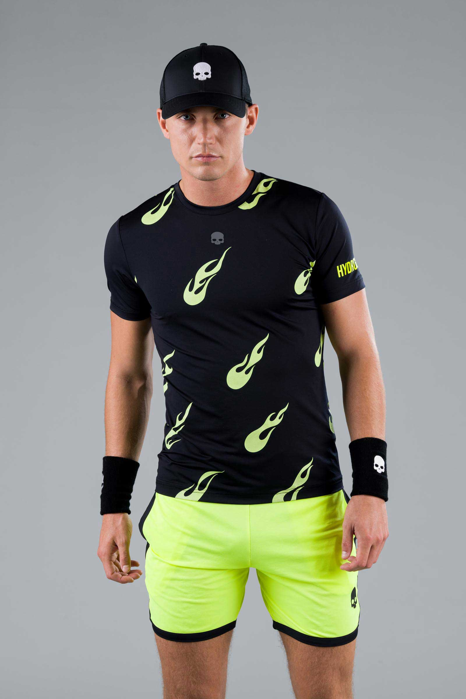 FLAMES TECH TEE - Apparel - Hydrogen - Luxury Sportwear