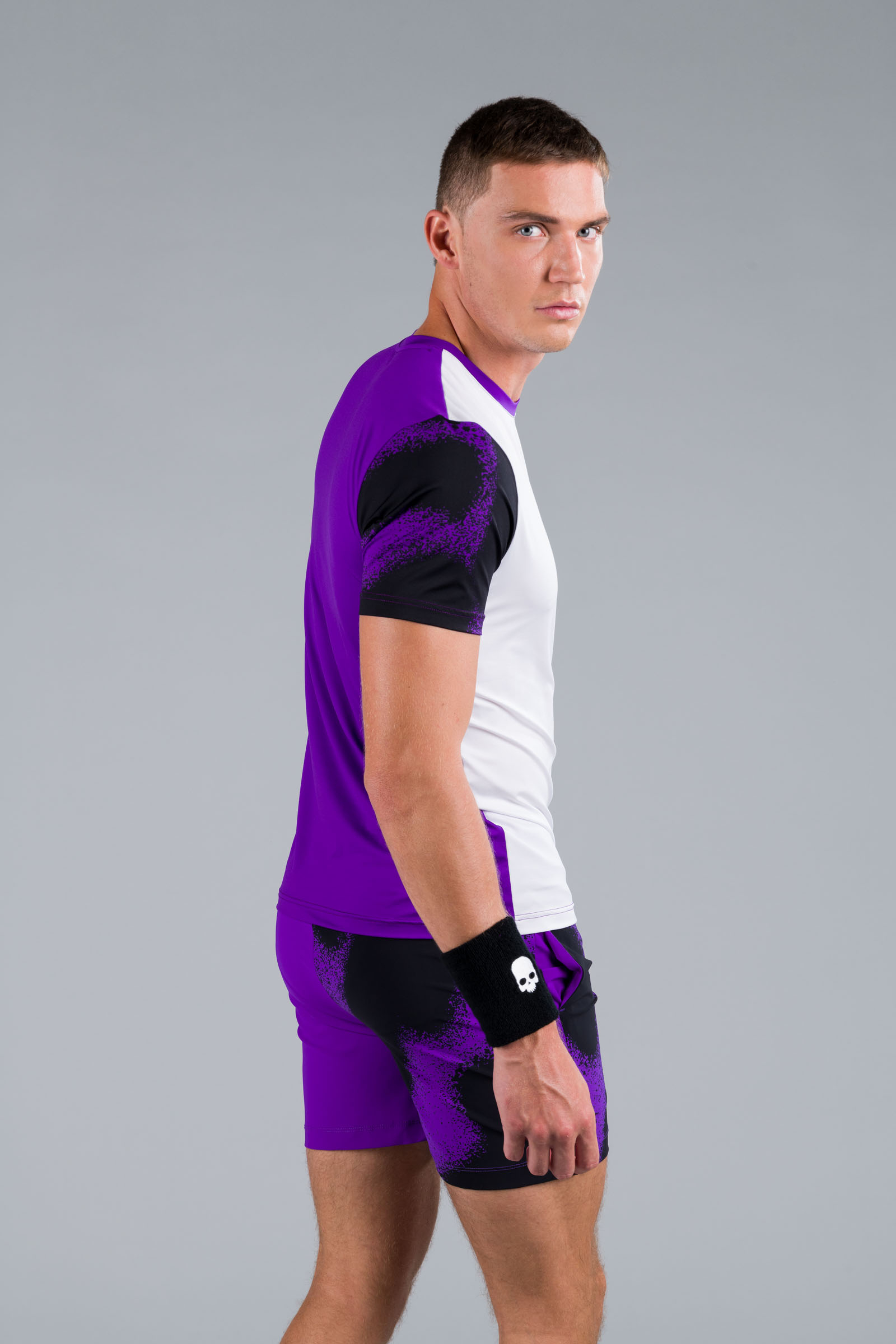 BICOLOR SPRAY TECH TEE - PURPLE - Hydrogen - Luxury Sportwear
