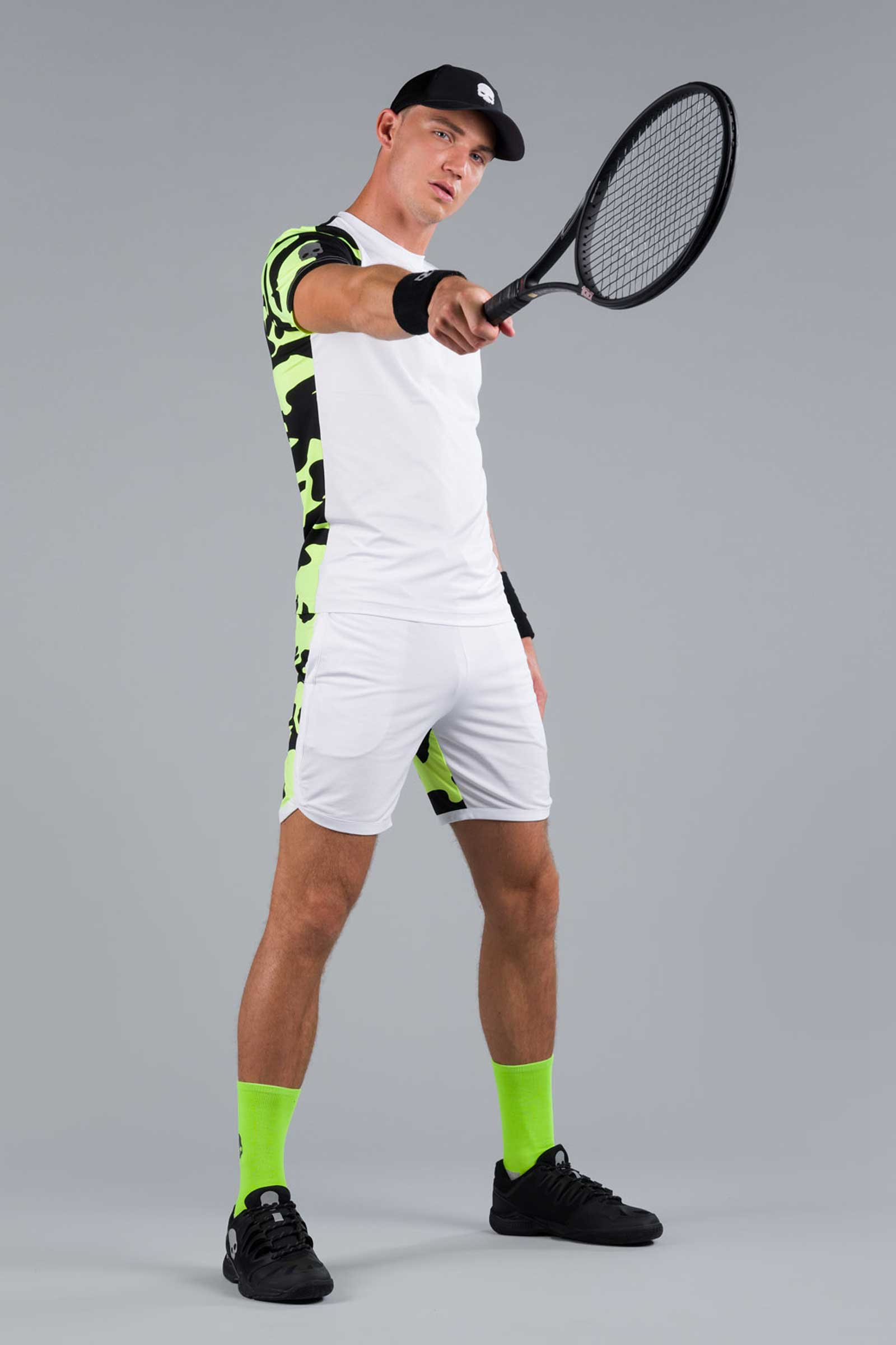 CAMO TECH TEE - FLUO YELLOW CAMOUFLAGE,WHITE - Hydrogen - Luxury Sportwear