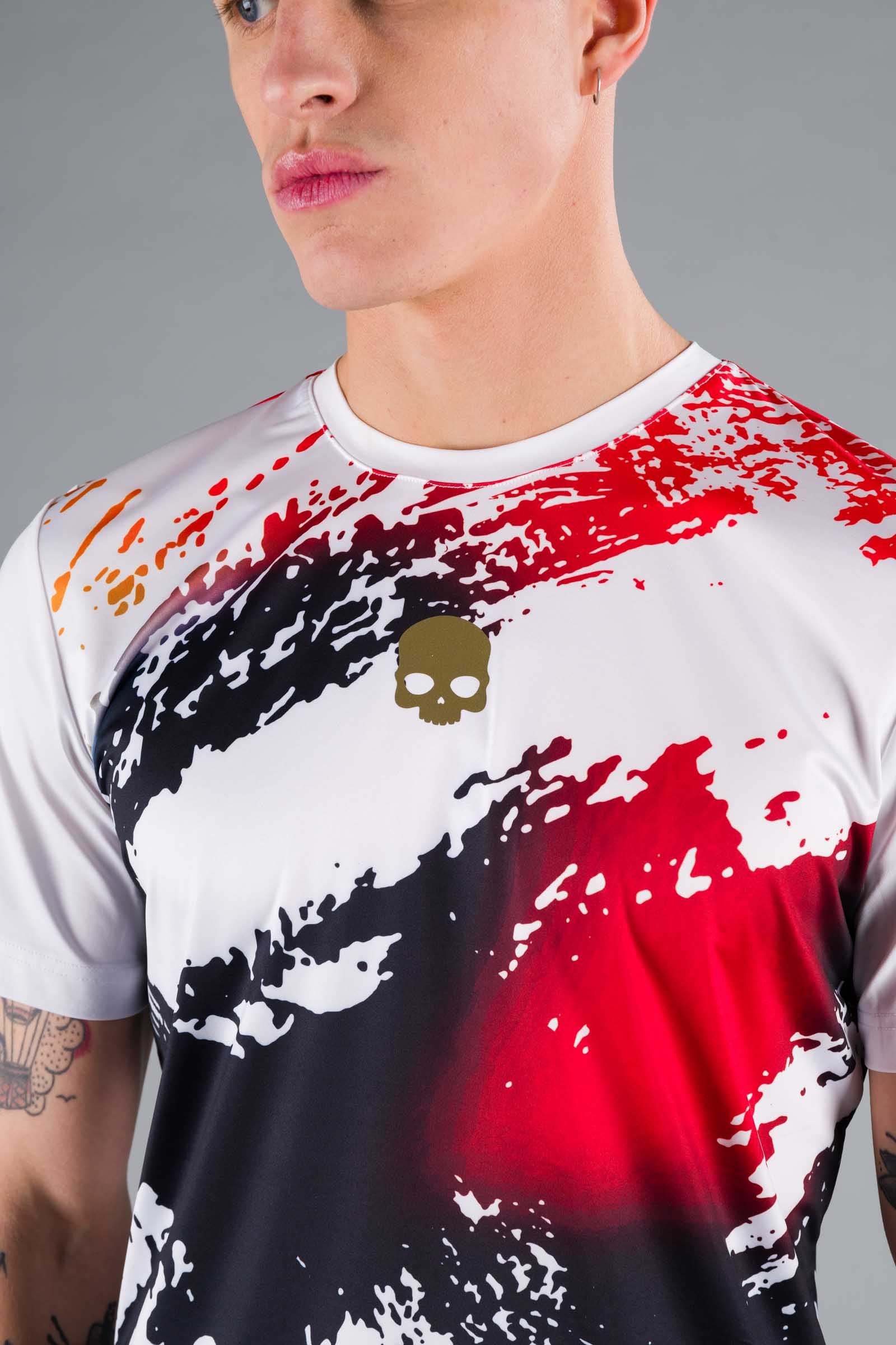 BRUSH TECH TEE - BLUE,RED,WHITE - Hydrogen - Luxury Sportwear