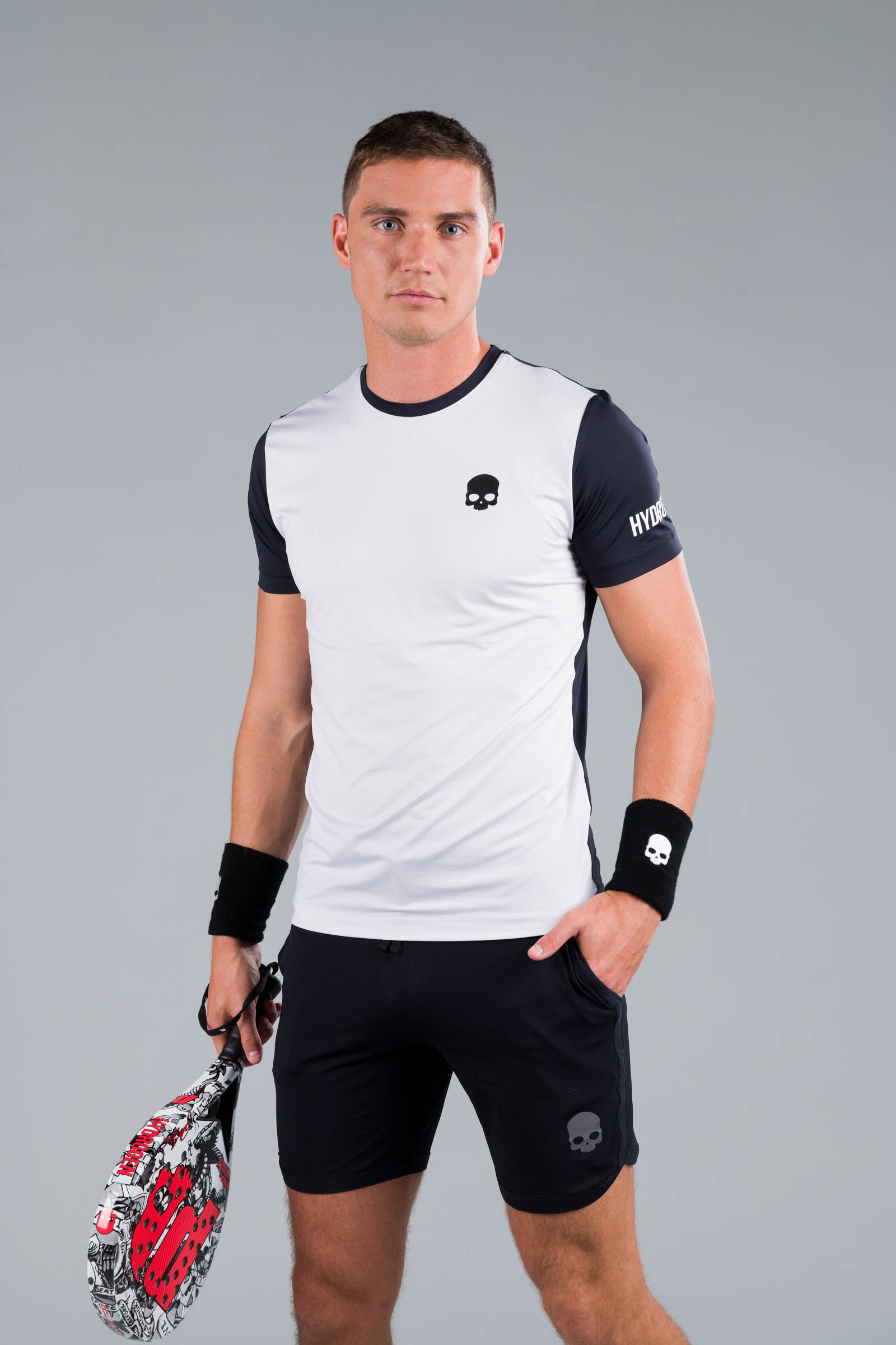 PADEL TEAM TECH TEE - BLACK,WHITE - Abbigliamento sportivo | Hydrogen