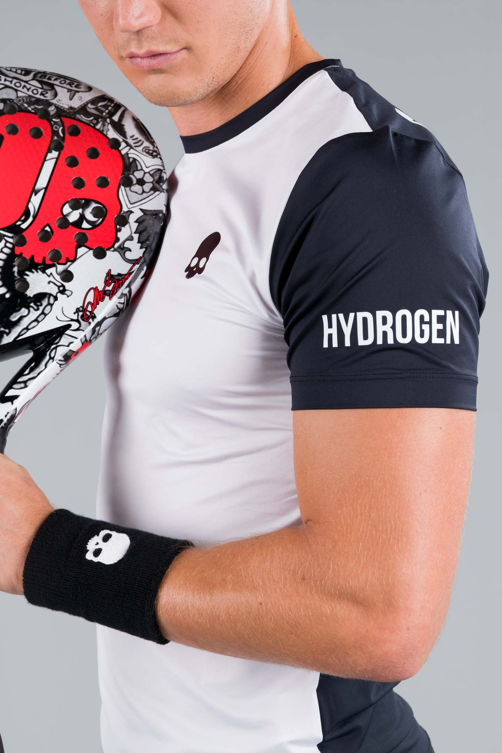 PADEL TEAM TECH TEE - BLACK/WHITE - Abbigliamento sportivo | Hydrogen