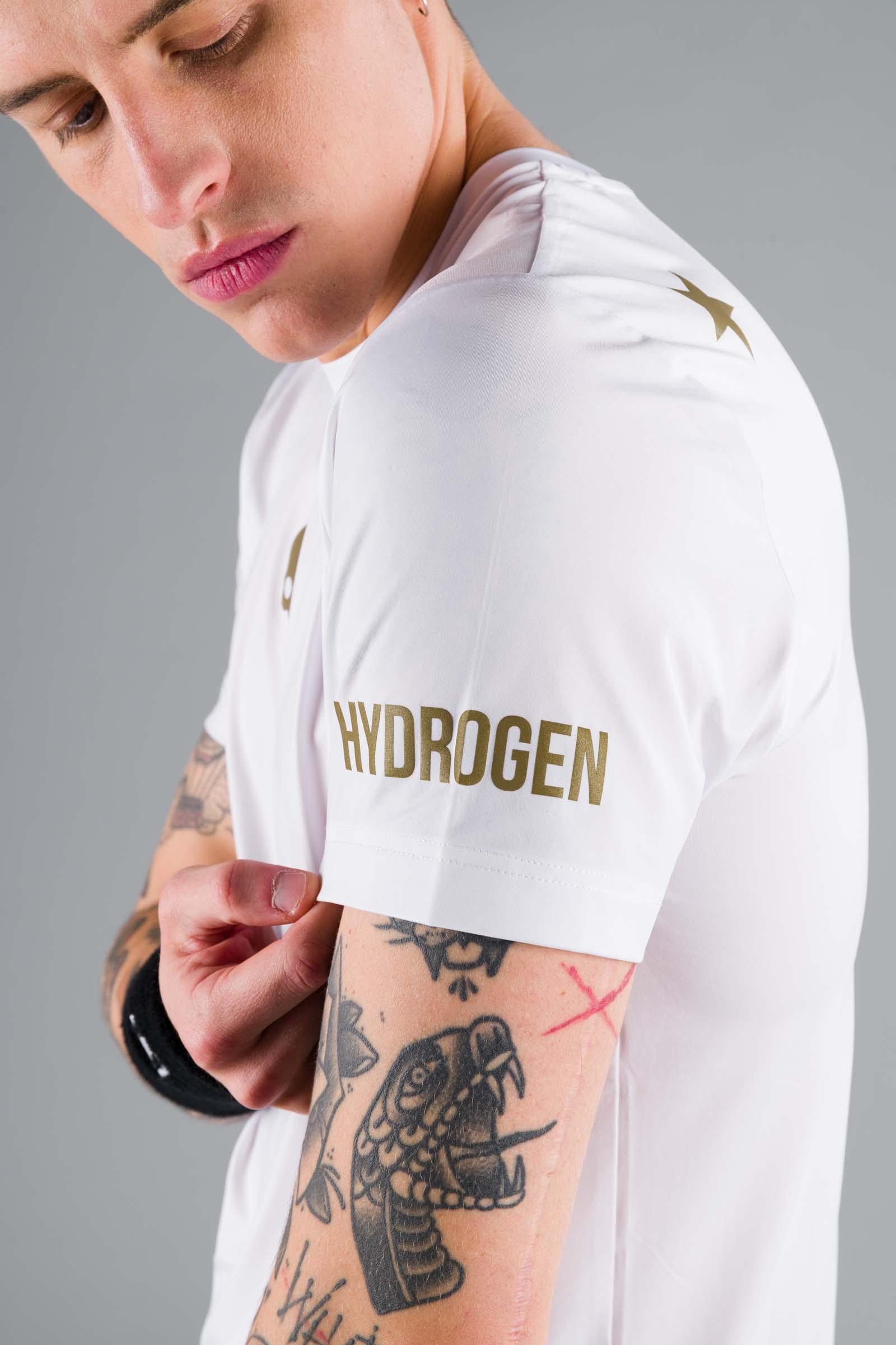 STAR TECH TEE - GOLD,WHITE - Hydrogen - Luxury Sportwear