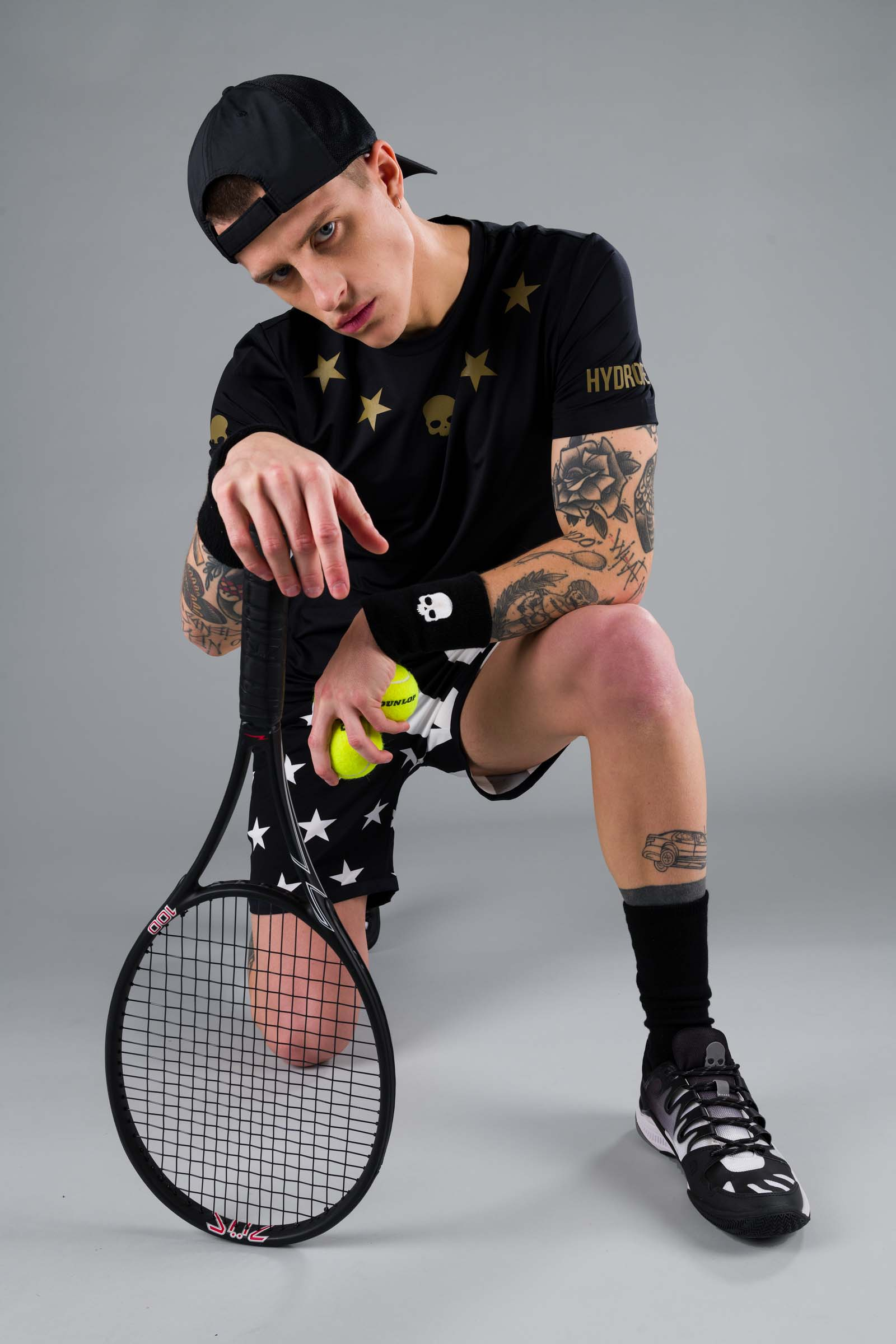 STAR TECH TEE - BLACK,GOLD - Hydrogen - Luxury Sportwear