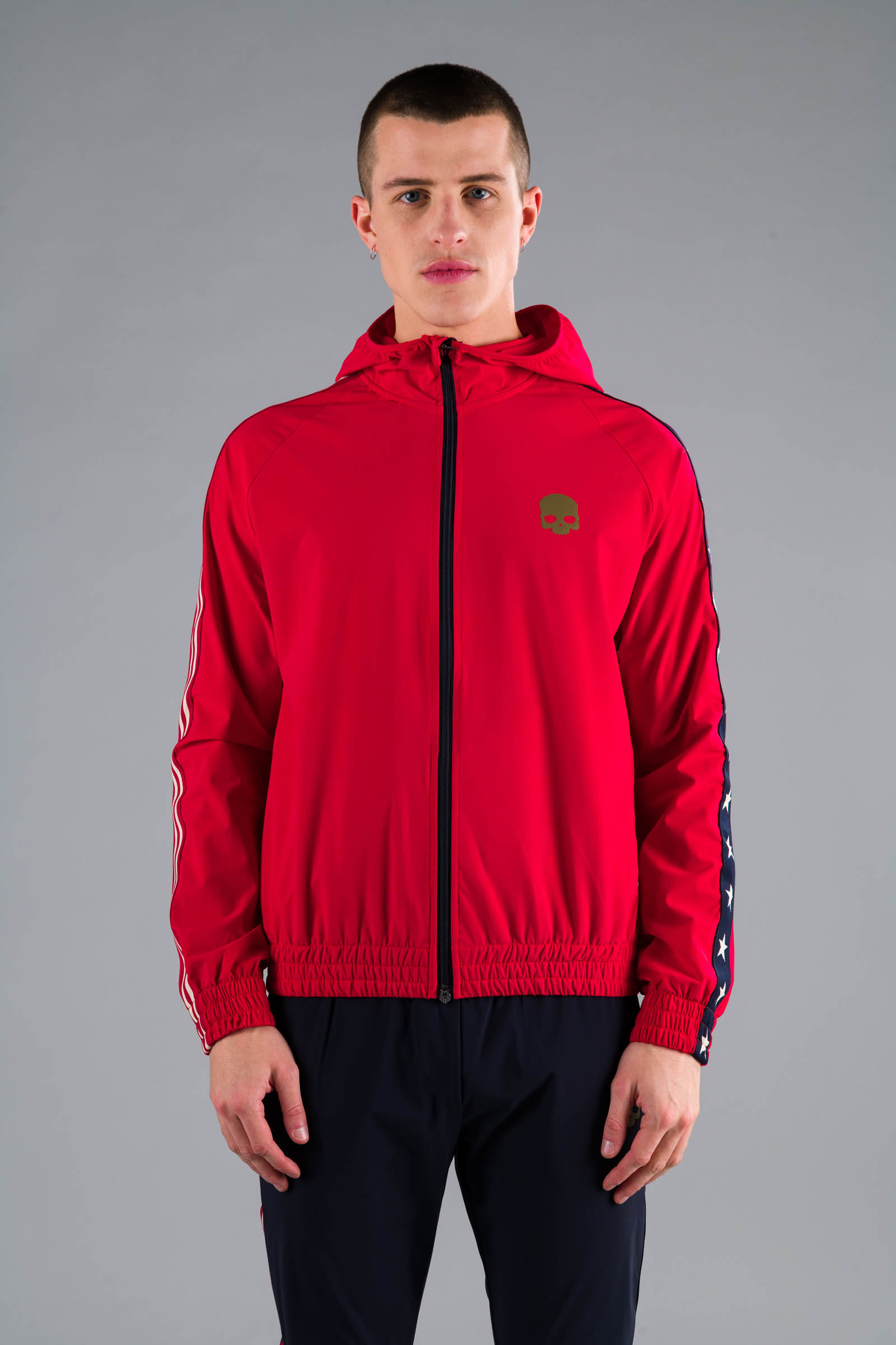 STAR FZ HOODIE - RED - Hydrogen - Luxury Sportwear