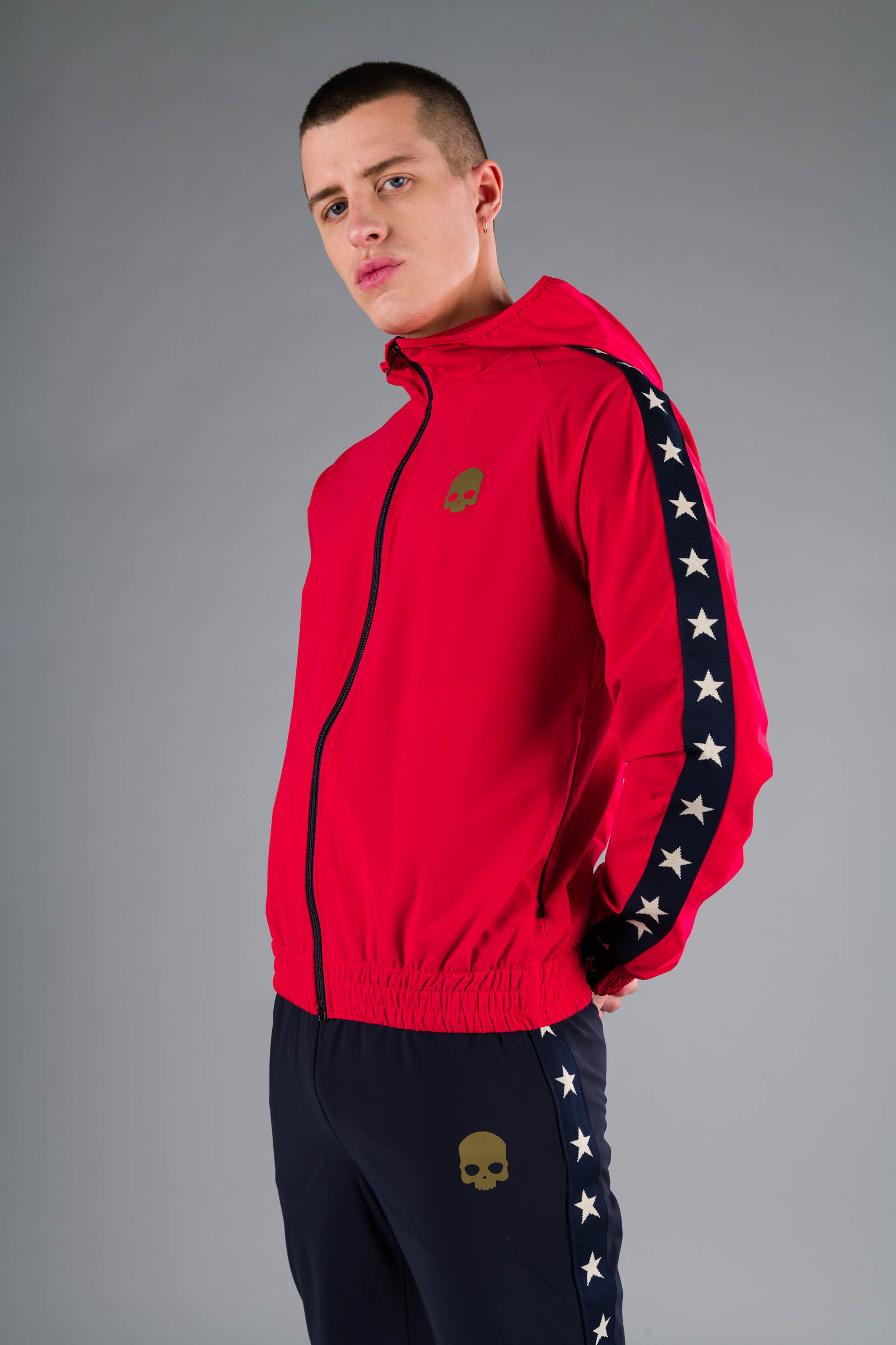 STAR FZ HOODIE - RED - Hydrogen - Luxury Sportwear