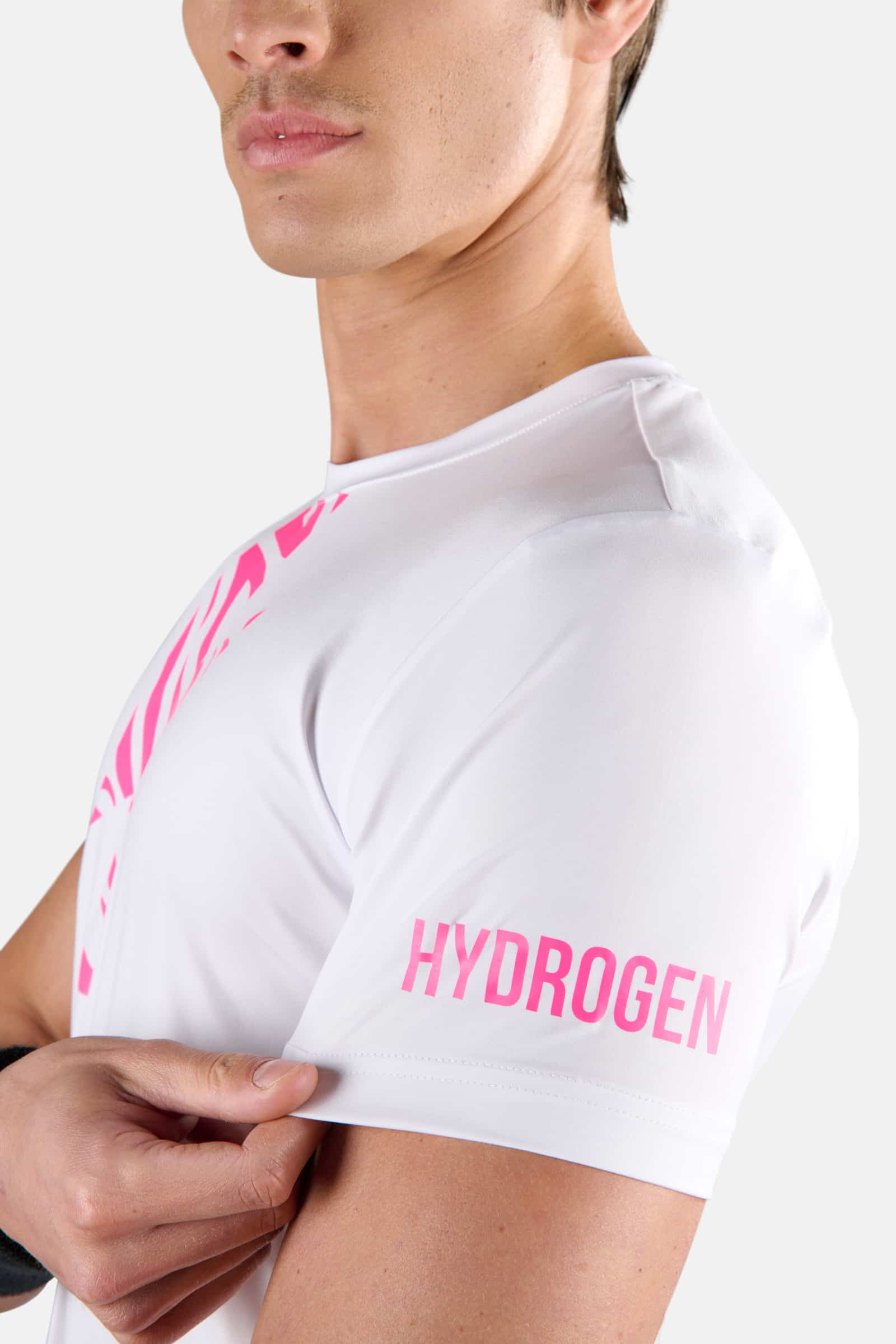 TIGER TECH TEE - WHITE,FUCHSIA - Hydrogen - Luxury Sportwear