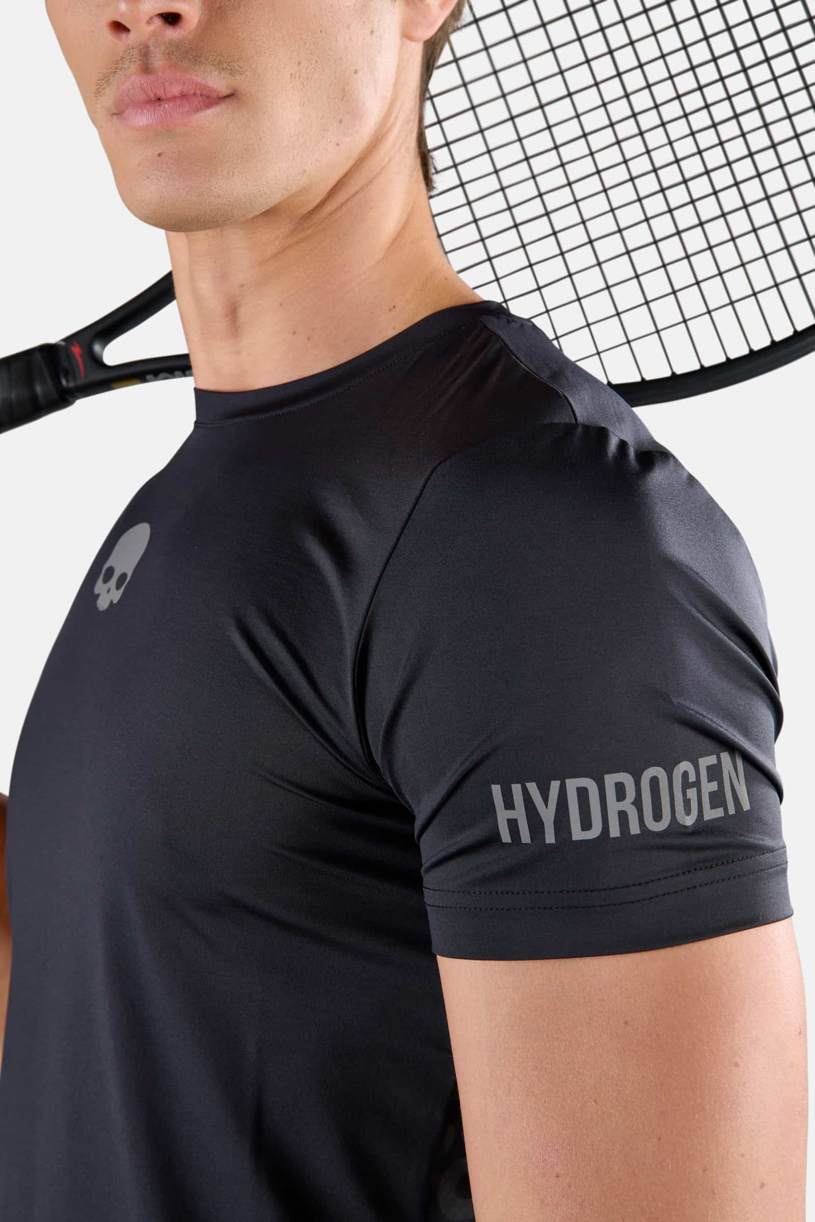 PANTHER TECH TEE - BLACK,GREY - Hydrogen - Luxury Sportwear