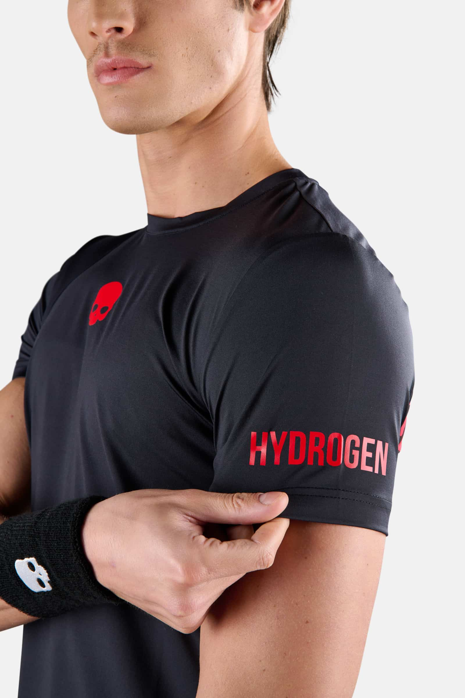 PANTHER TECH TEE - BLACK,RED - Hydrogen - Luxury Sportwear