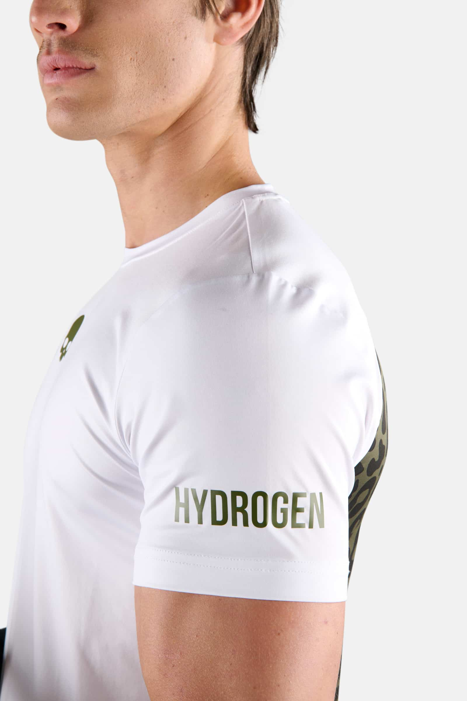 PANTHER TECH TEE - WHITE,MILITARY GREEN - Hydrogen - Luxury Sportwear