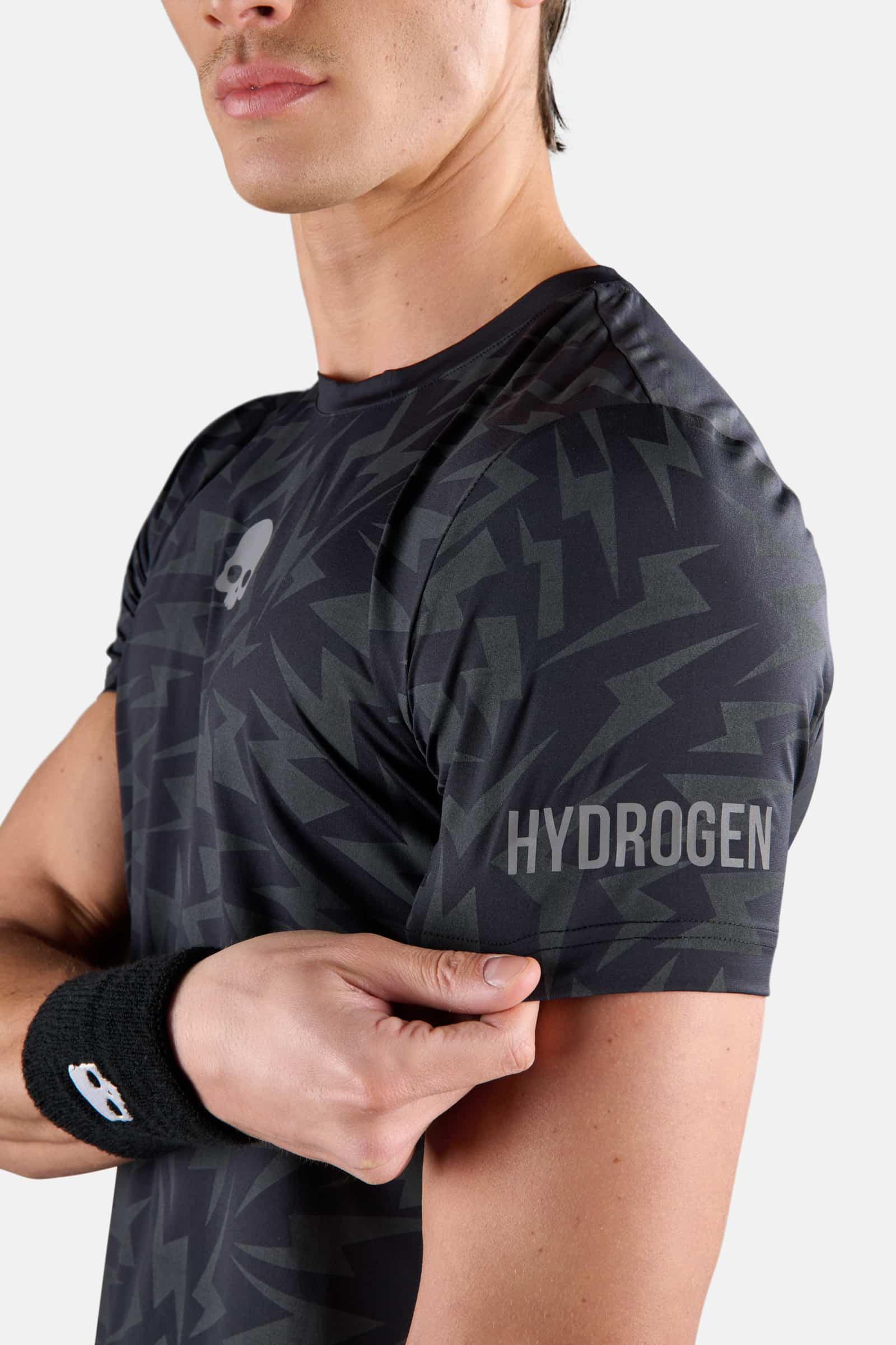 THUNDERS TECH TEE - BLACK - Hydrogen - Luxury Sportwear