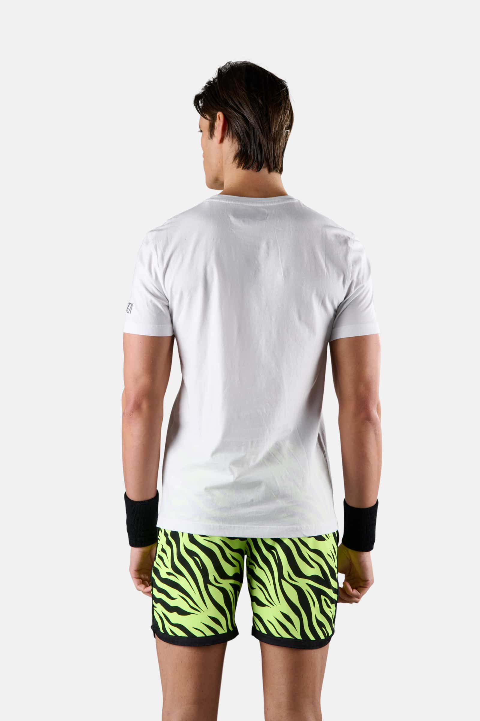 TENNIS COURT COTTON TEE - WHITE,YELLOW FLUO - Hydrogen - Luxury Sportwear