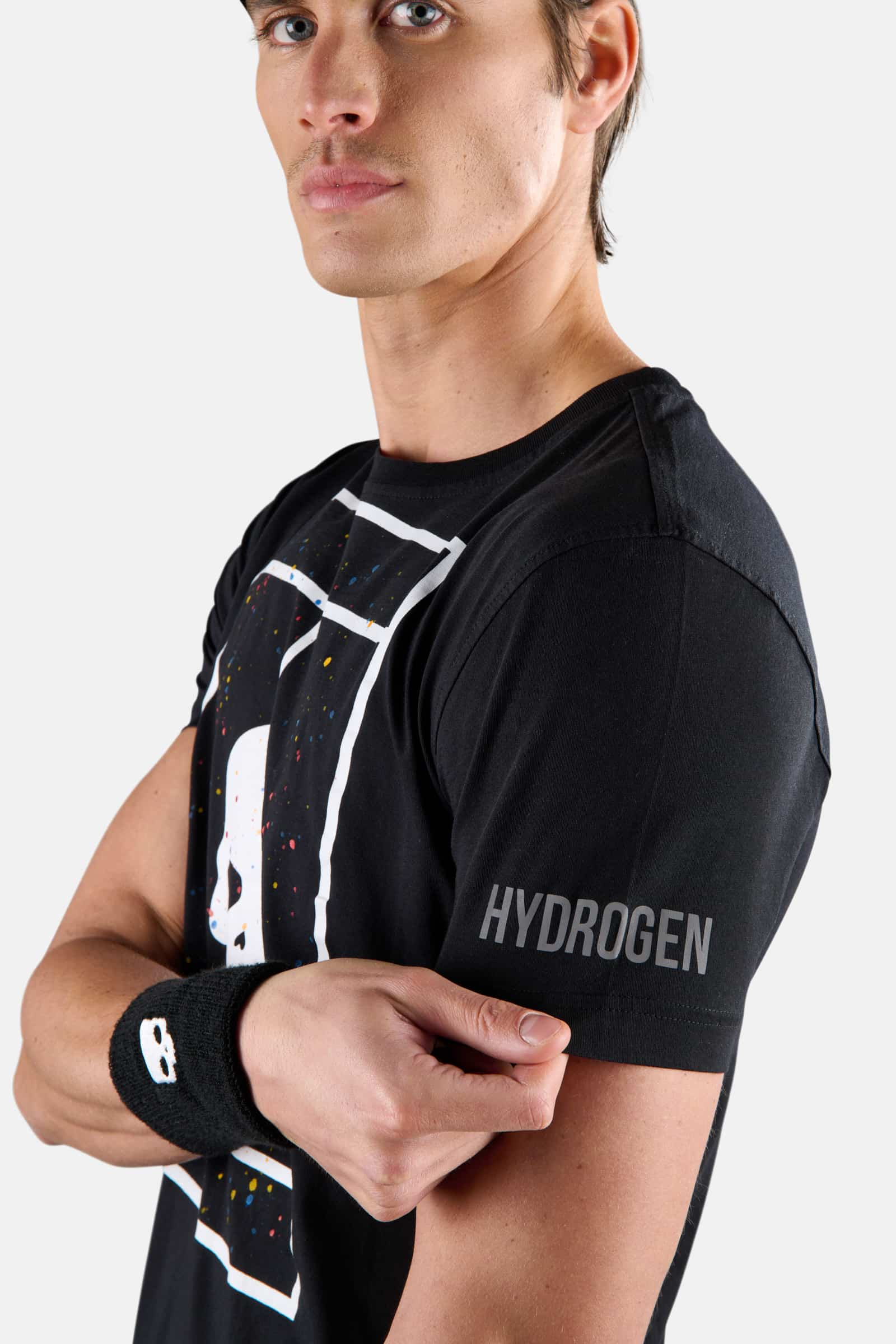 T-SHIRT IN COTONE COURT - BLACK PAINT - Abbigliamento sportivo | Hydrogen
