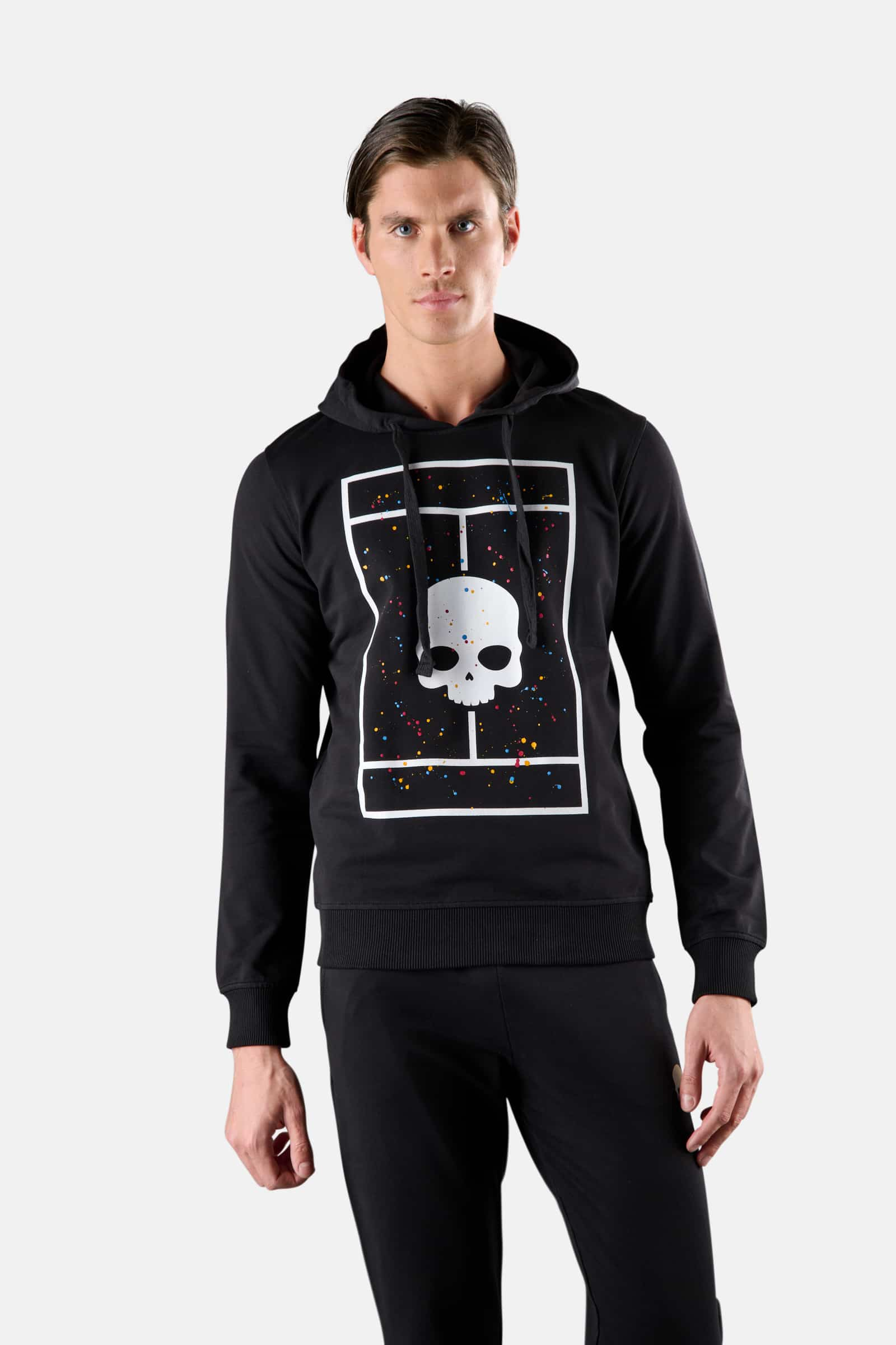 FELPA CAPPUCCIO IN COTONE COURT - BLACK - Abbigliamento sportivo | Hydrogen