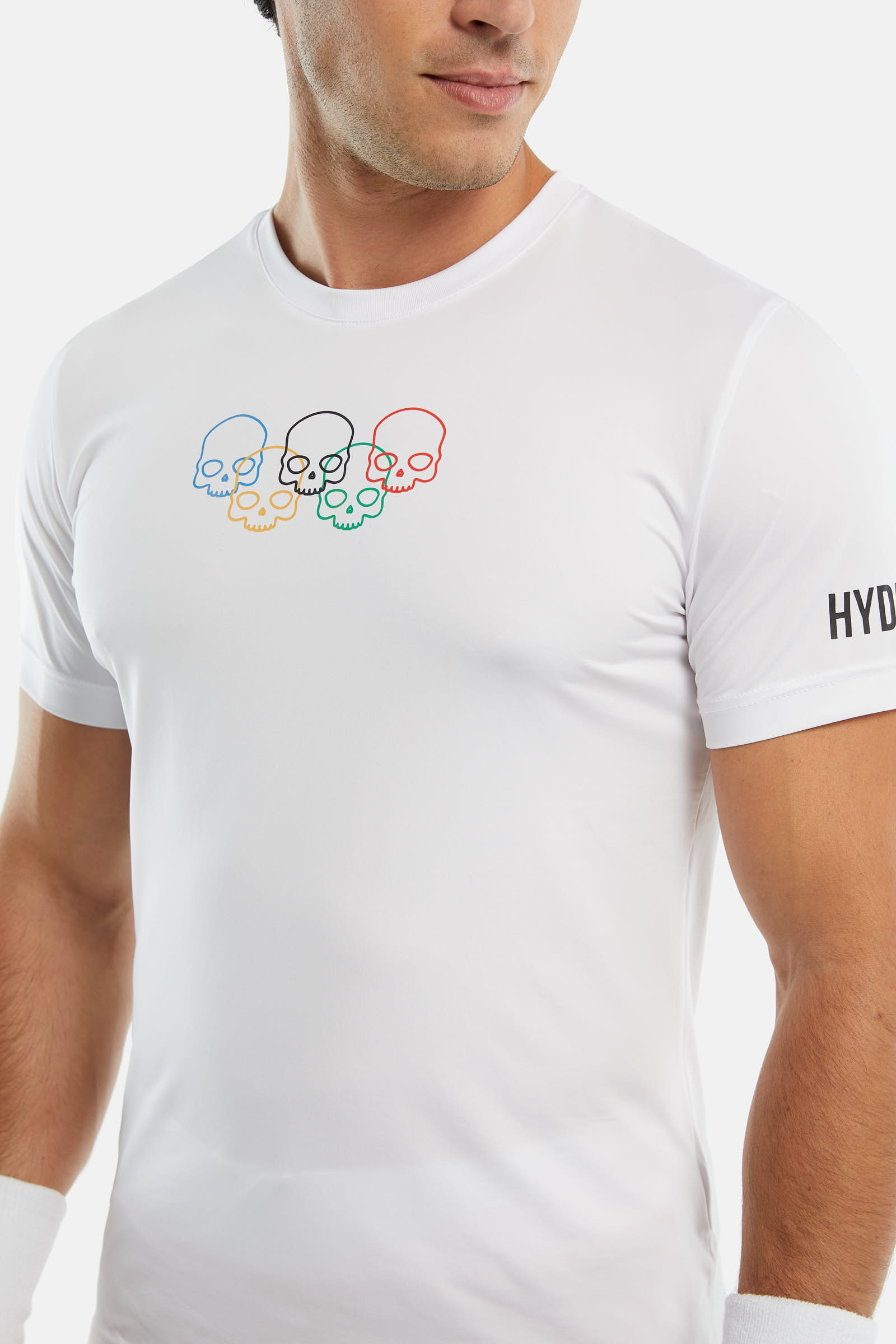 OLYMPIC SKULL TECH T-SHIRT - WHITE - Hydrogen - Luxury Sportwear