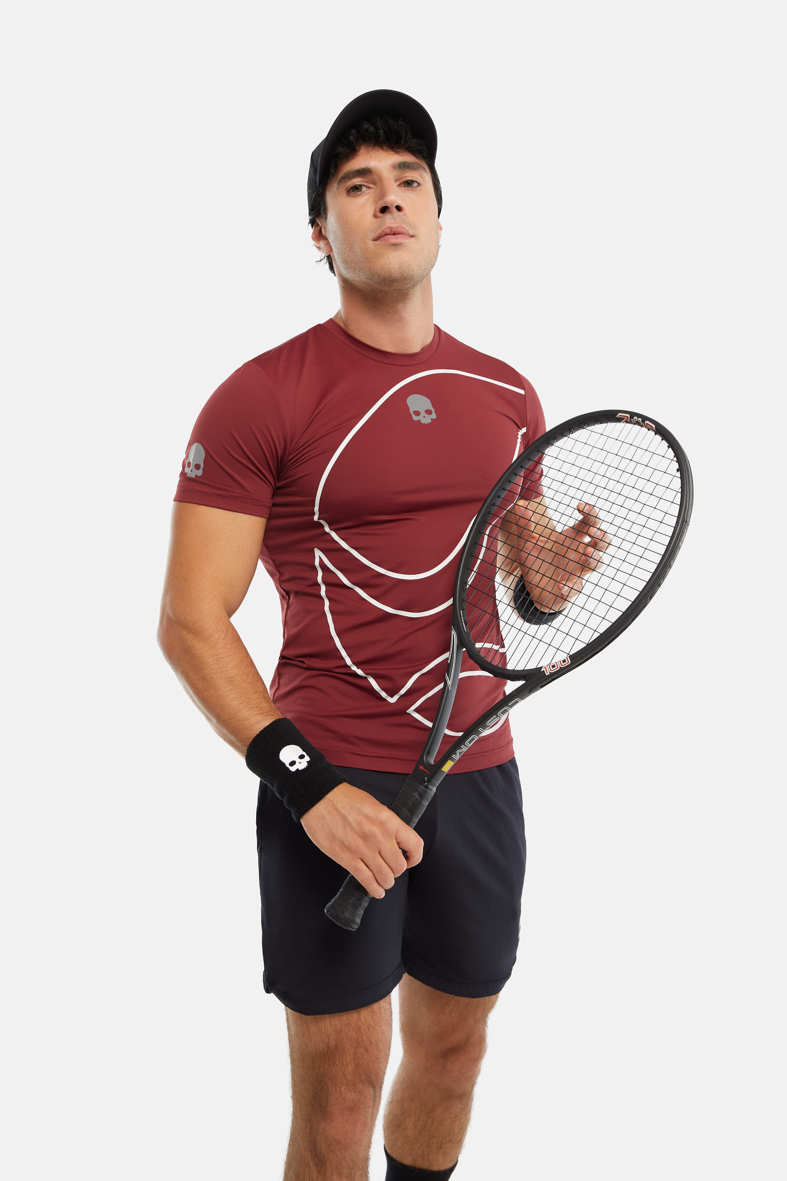 3D TENNIS BALL TECH T-SHIRT - BORDEAUX - Hydrogen - Luxury Sportwear