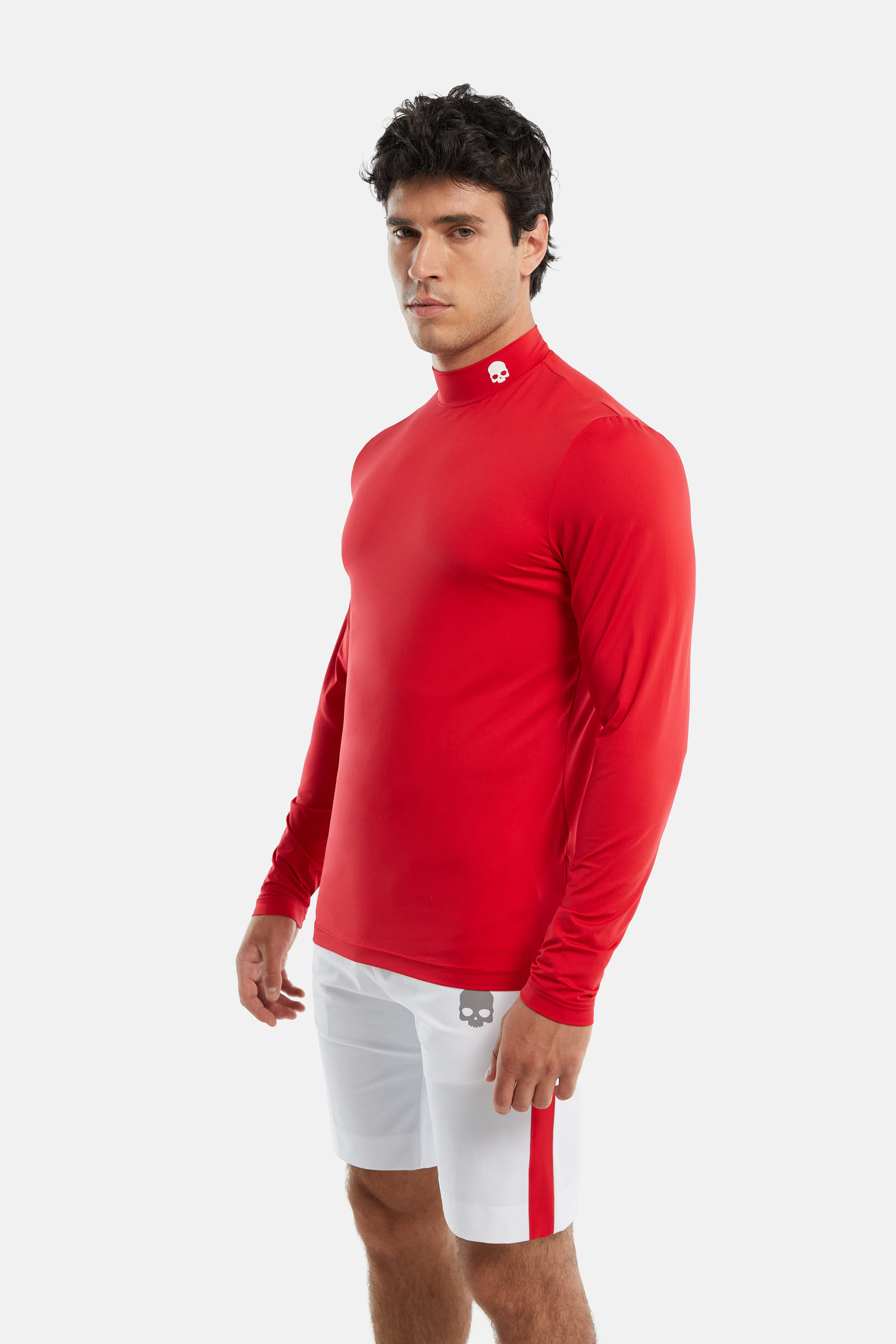 ROLL NECK T-SHIRT LS - RED - Hydrogen - Luxury Sportwear