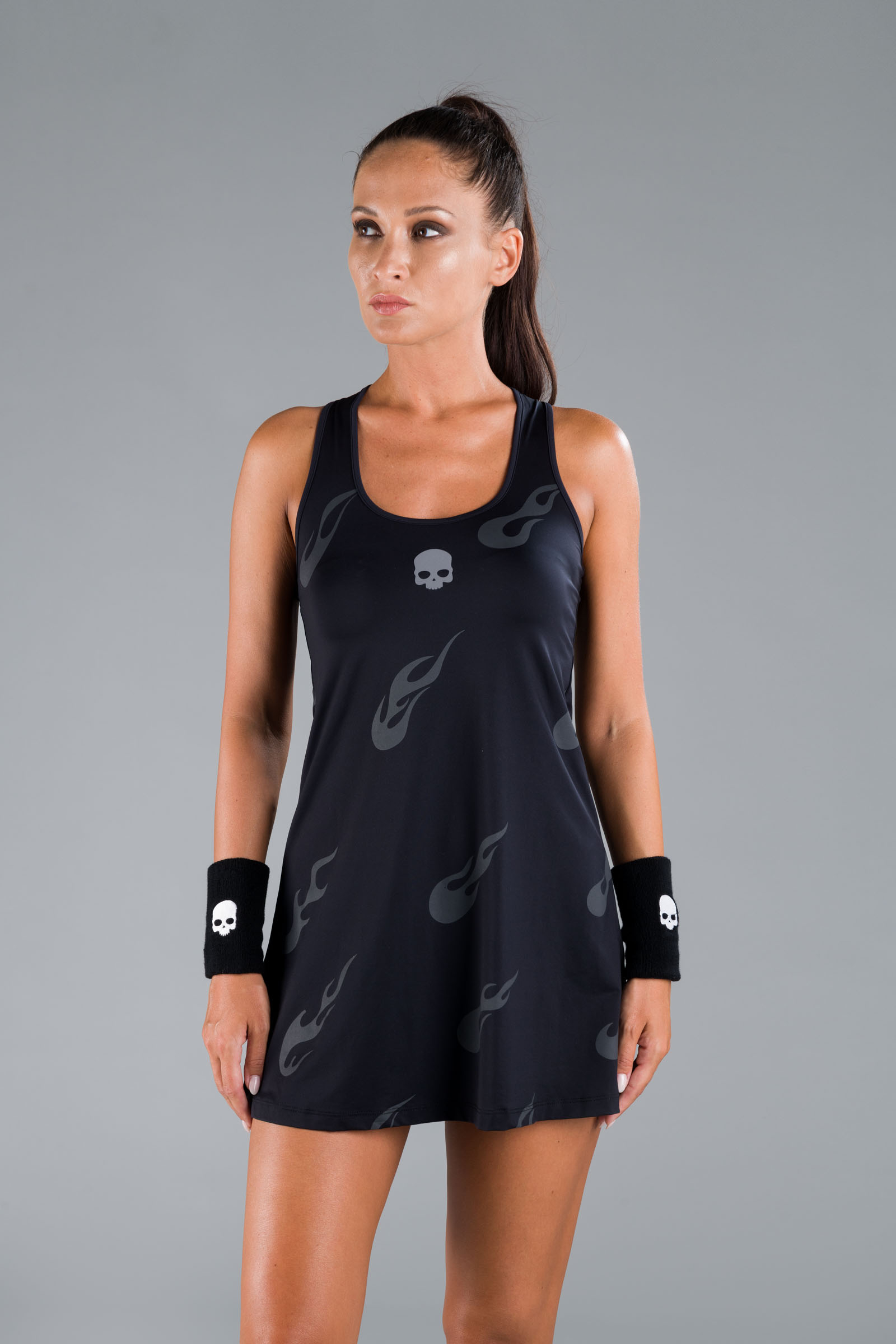 FLAMES DRESS - BLACK - Hydrogen - Luxury Sportwear