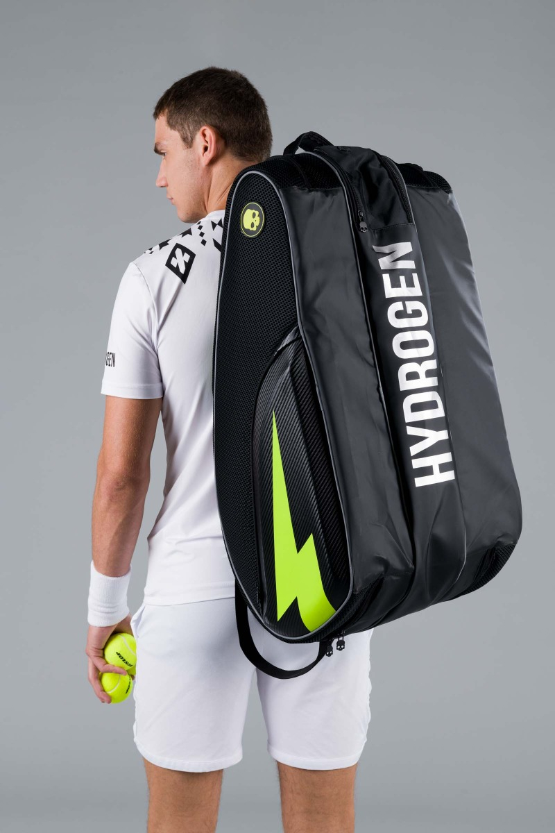 TENNIS BAG (12 rackets) - BLACK - Hydrogen - Luxury Sportwear