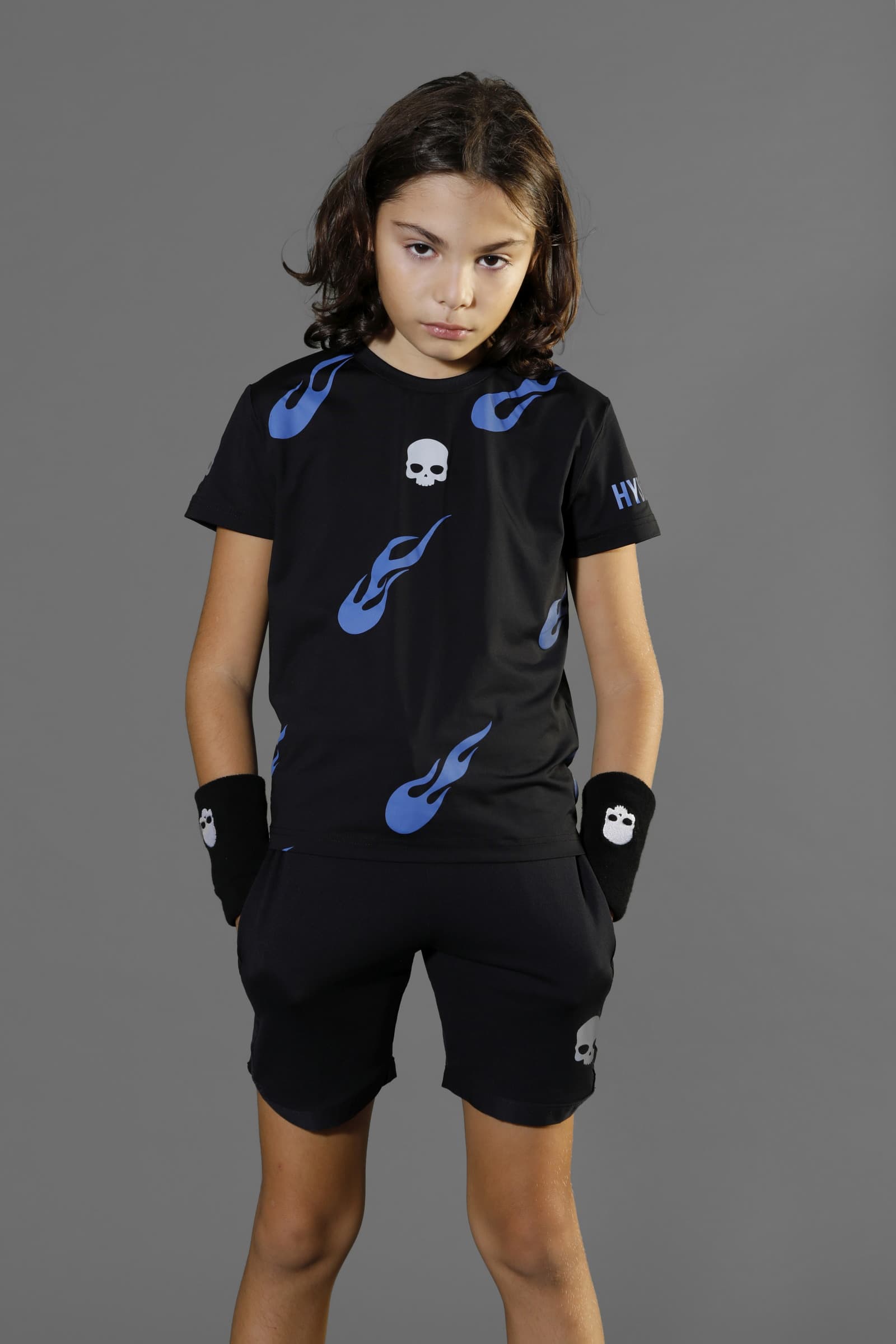 FLAMES TECH TEE - BLACK,BLUETTE - Abbigliamento sportivo | Hydrogen