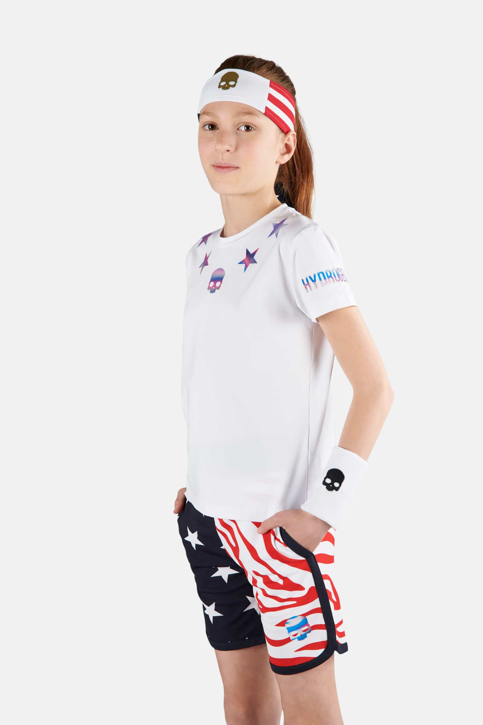 STAR TECH TEE - WHITE,BLUE - Hydrogen - Luxury Sportwear