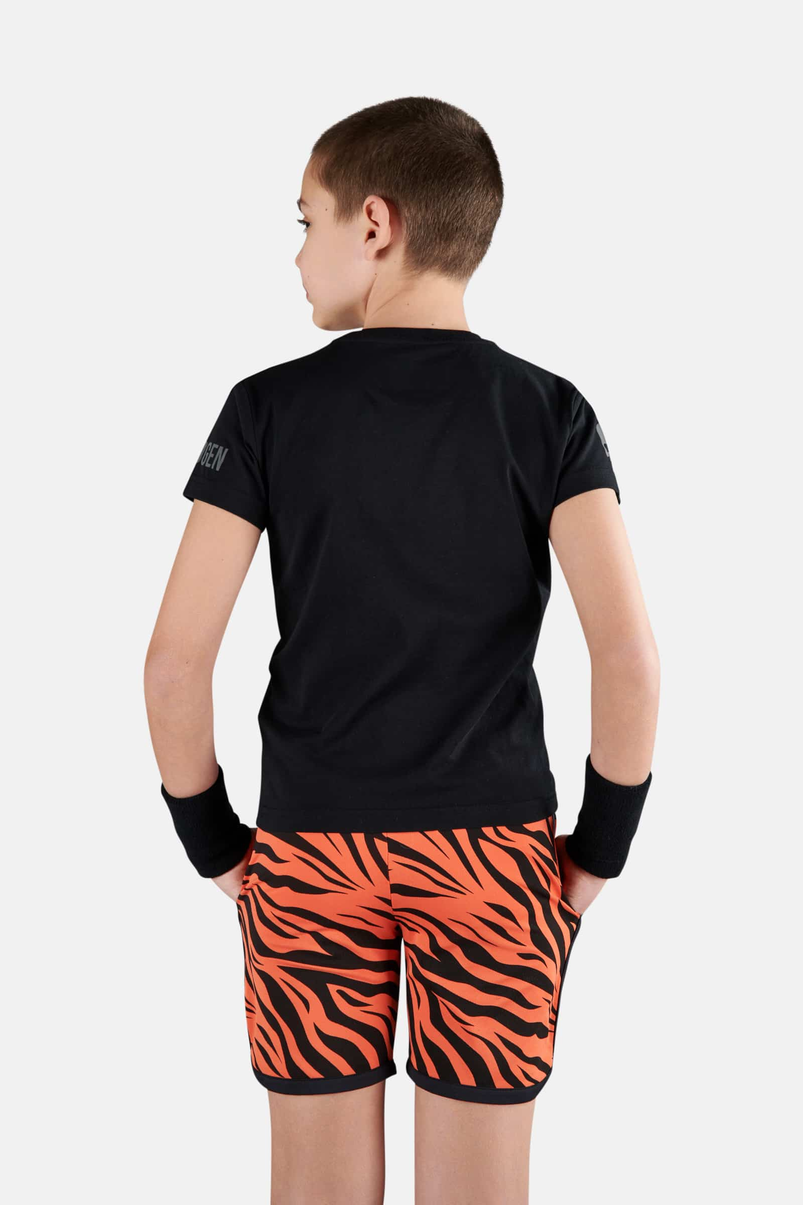 T-SHIRT IN COTONE COURT - BLACK,ORANGE TIGER - Abbigliamento sportivo | Hydrogen