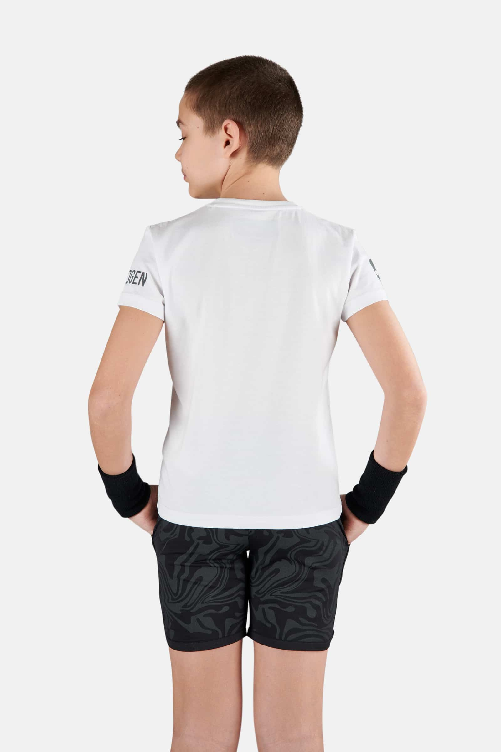 TENNIS COURT COTTON TEE - WHITE,SPRAY ART - Hydrogen - Luxury Sportwear