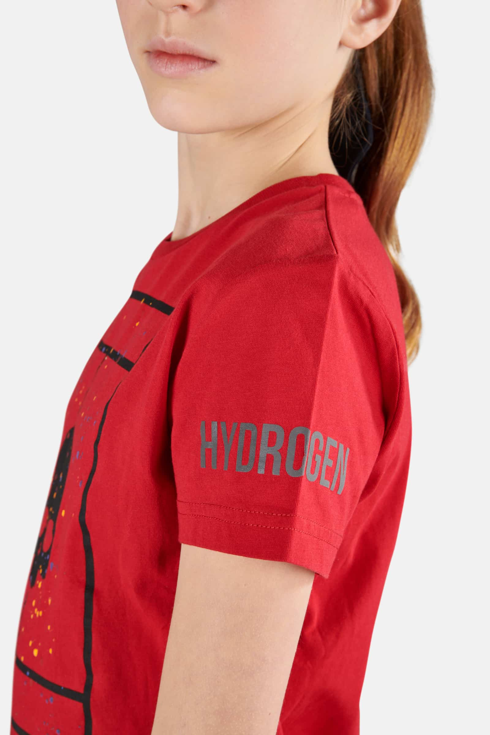 TENNIS COURT COTTON TEE - RED PAINT - Hydrogen - Luxury Sportwear