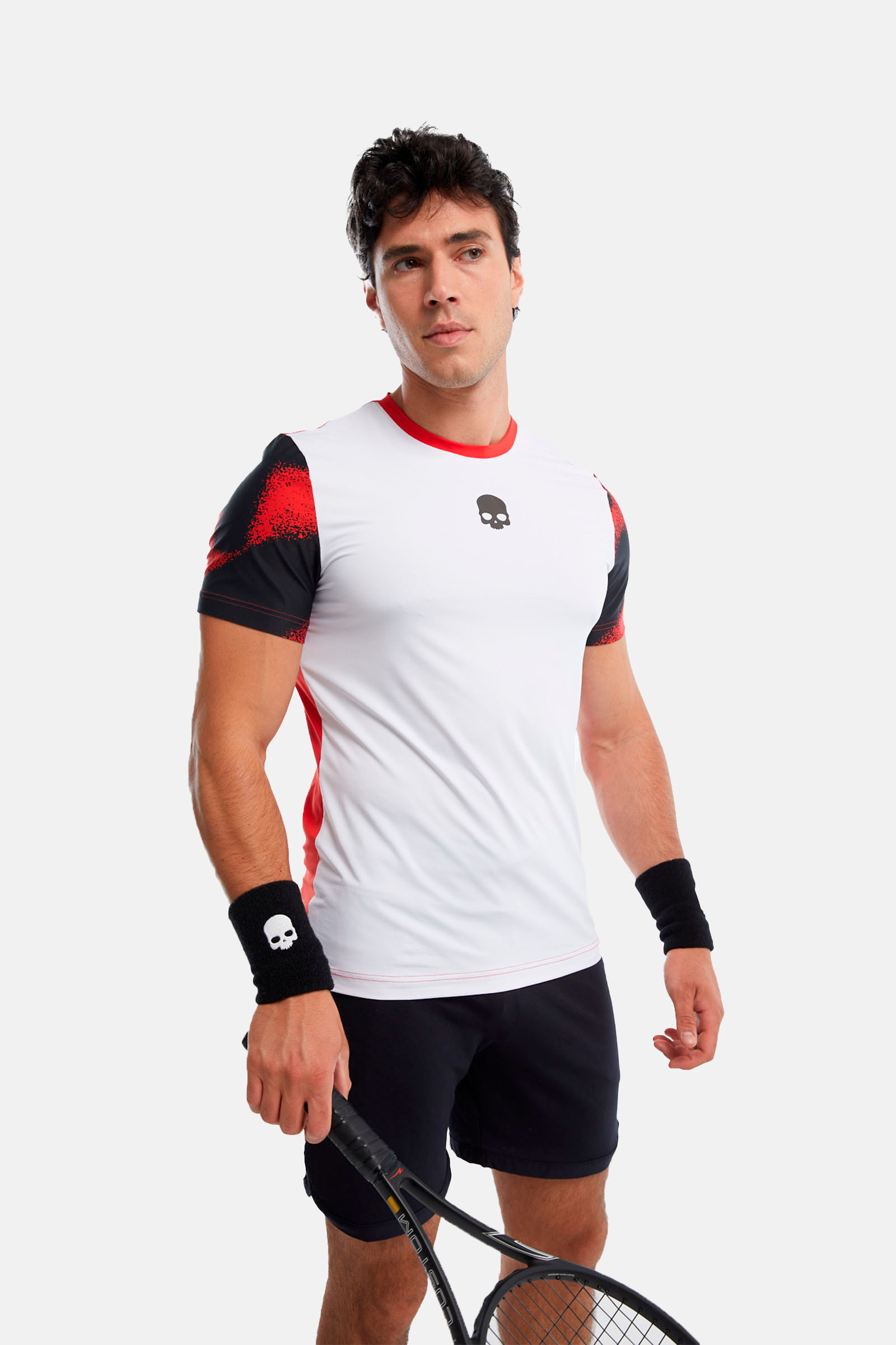 BICOLOR SPRAY TECH TEE - WHITE,RED - Hydrogen - Luxury Sportwear