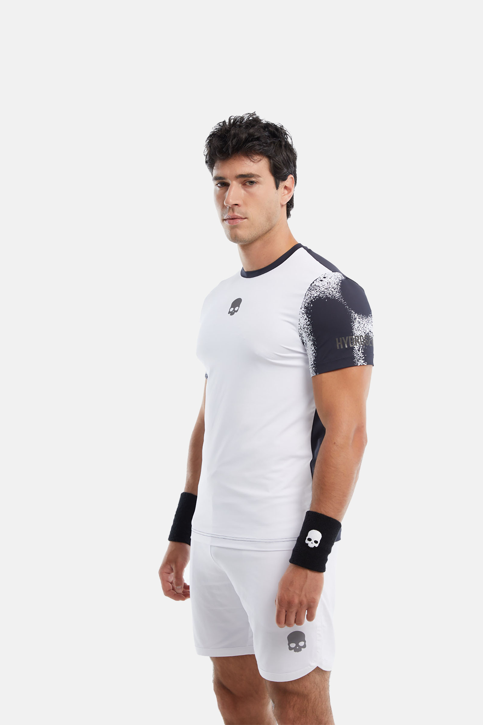 BICOLOR SPRAY TECH TEE - WHITE - Hydrogen - Luxury Sportwear