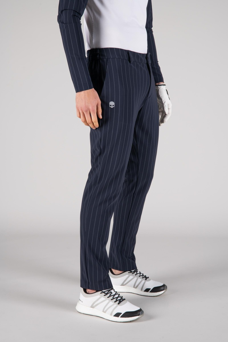 GOLF PANTS - BLUE NAVY STRIPE WHITE - Hydrogen - Luxury Sportwear